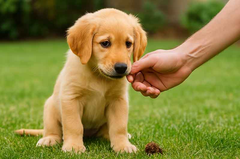 stop puppy from eating poop