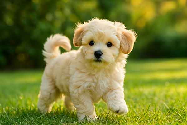 A cute Maltipoo puppy