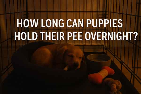 A puppy sleeps peacefully in a crate at night