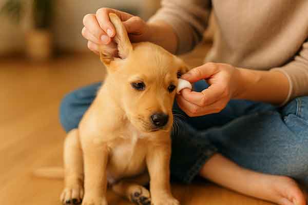 clean puppy ears