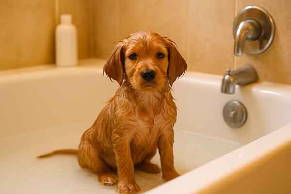 how to give a puppy a bath