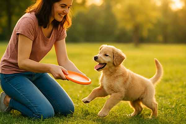 play with a puppy