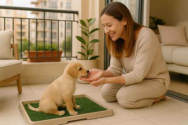 potty train a puppy in an apartment