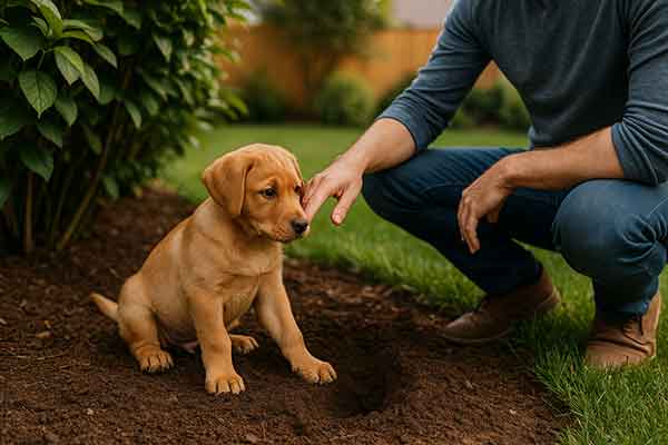 stop a puppy from digging