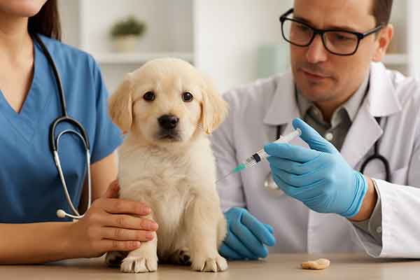 puppy get first shots